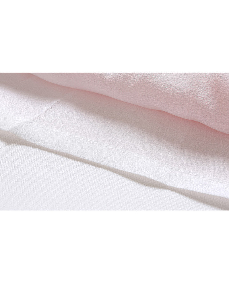 Sleeveless orange stripes with white base mid-length dress