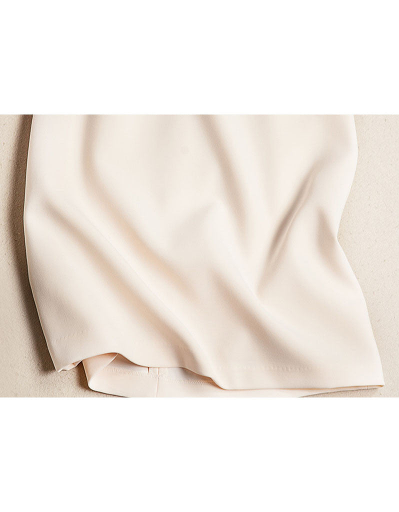 Short sleeve embroidered tailored mid-length dress (More colours)