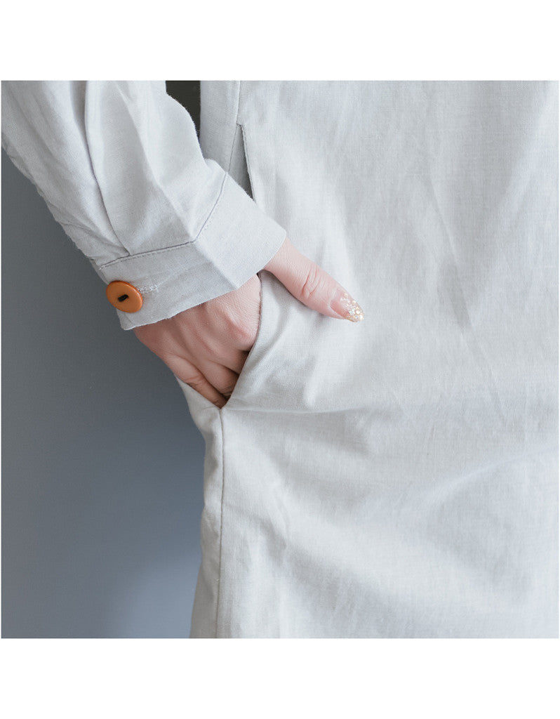 Oversized long sleeved shirt dress with patterns