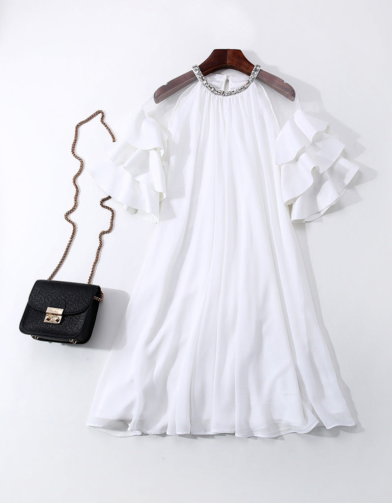 Dress with ruffles on sleeves (More colours)