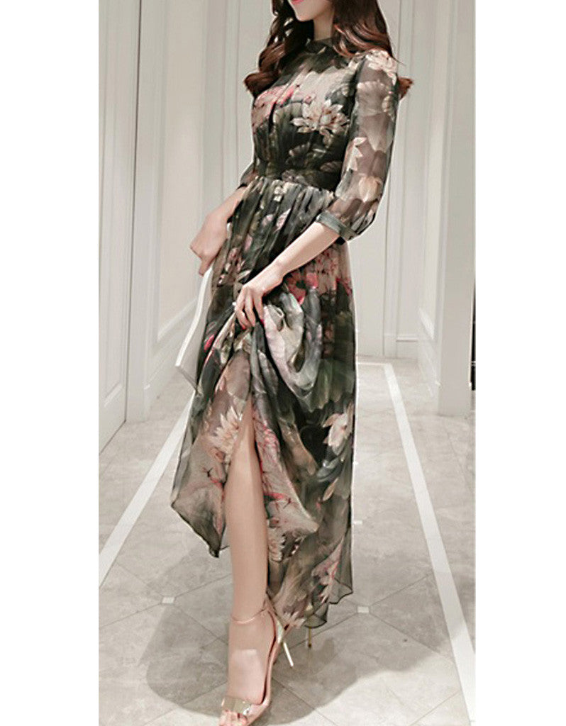 Romantic Floral Long Dress