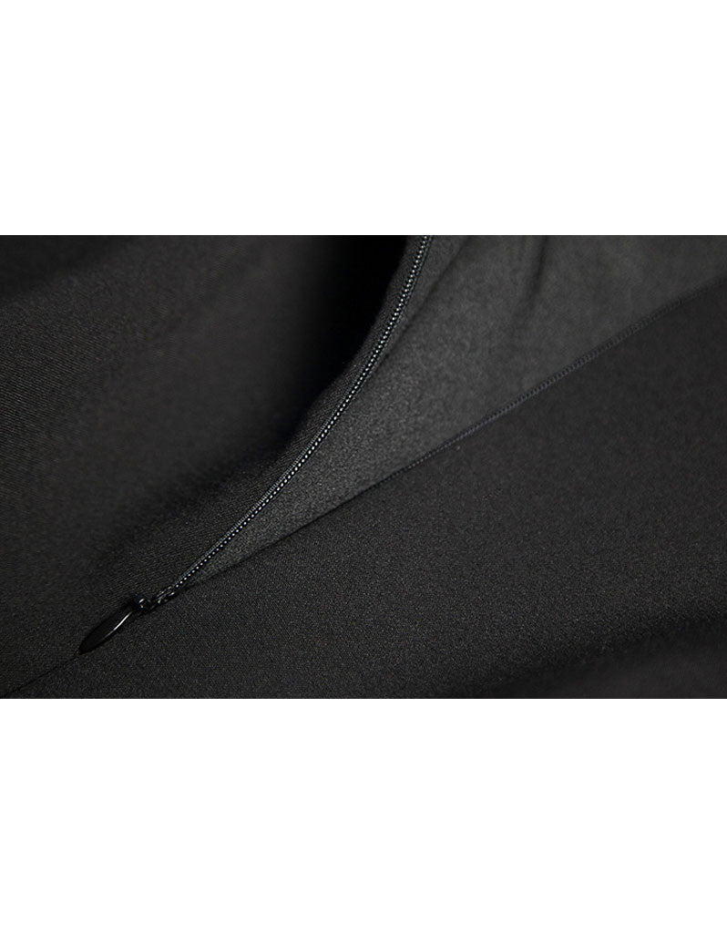 Short sleeve embroidered tailored mid-length dress (More colours)