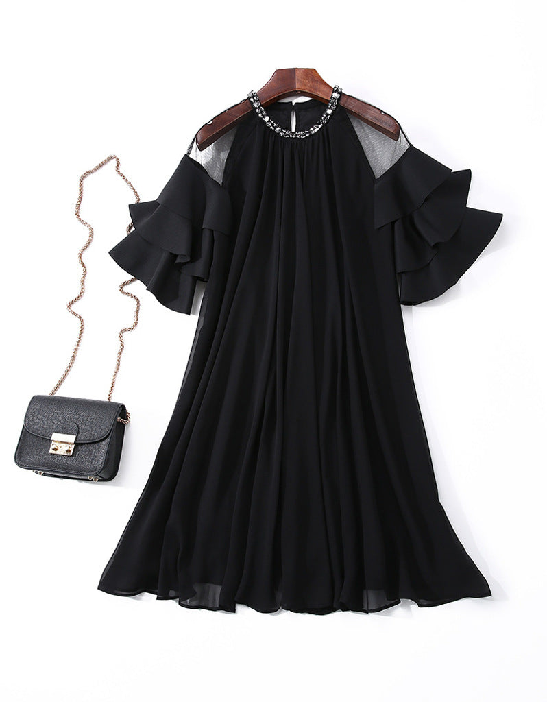 Dress with ruffles on sleeves (More colours)