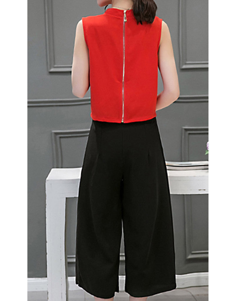 Lightning sleeveless top with mid-length culottes (More colours)