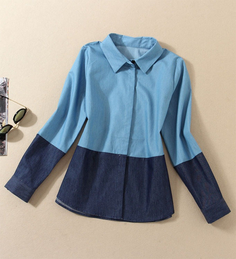 Colour block long sleeve top and short skirt