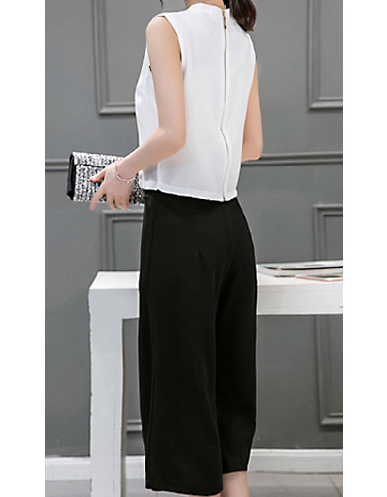 Lightning sleeveless top with mid-length culottes (More colours)