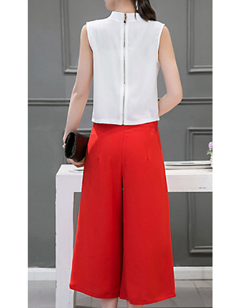 Lightning sleeveless top with mid-length culottes (More colours)