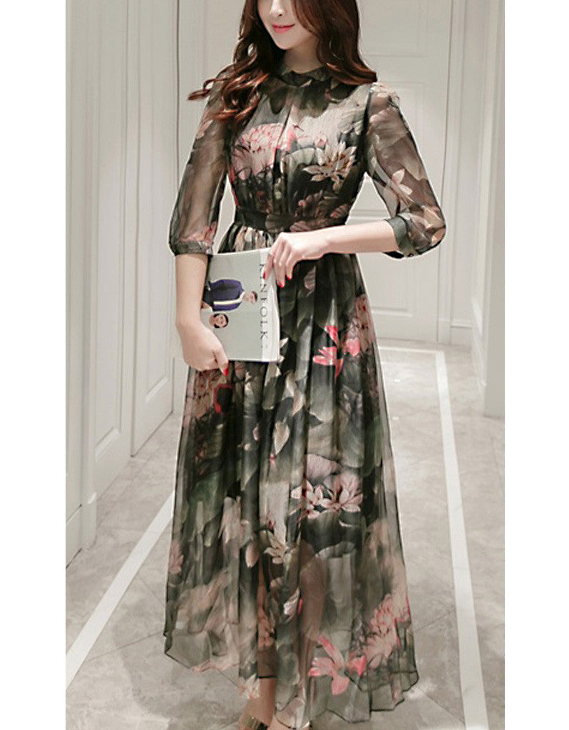 Romantic Floral Long Dress