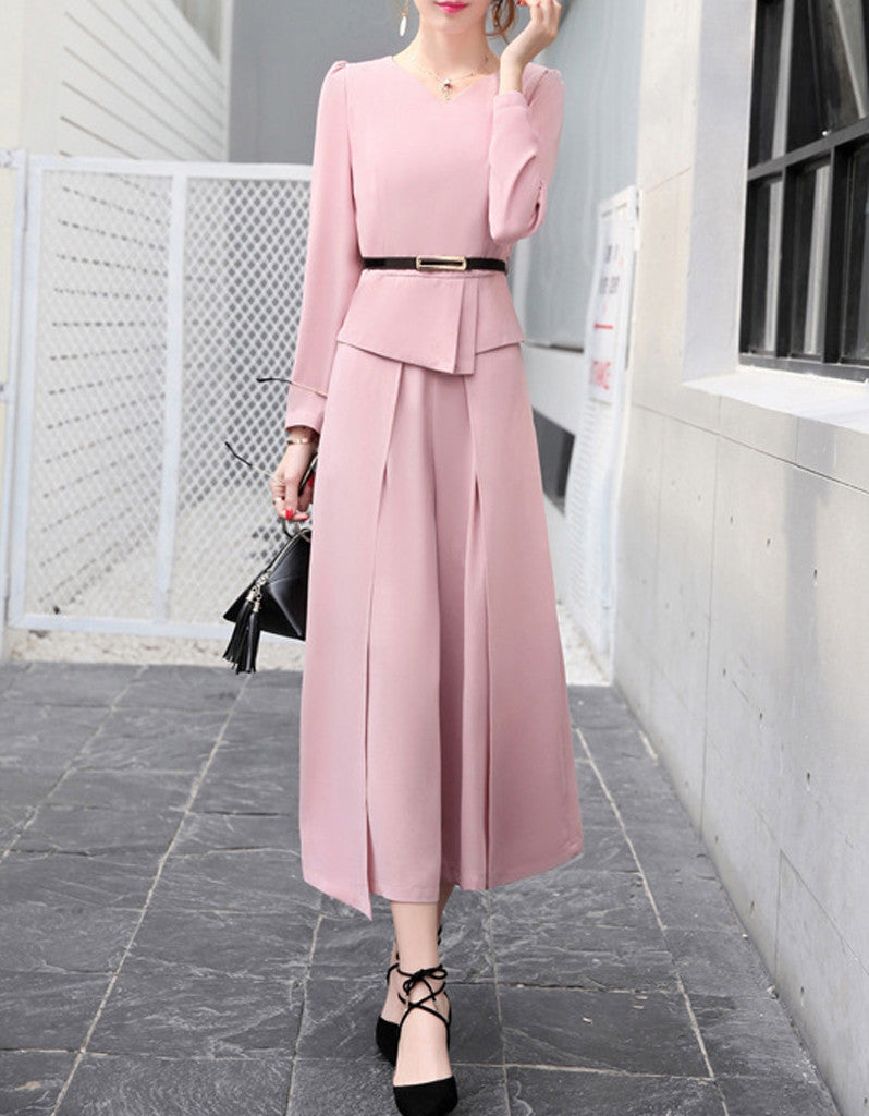 Long sleeve top with flared pants