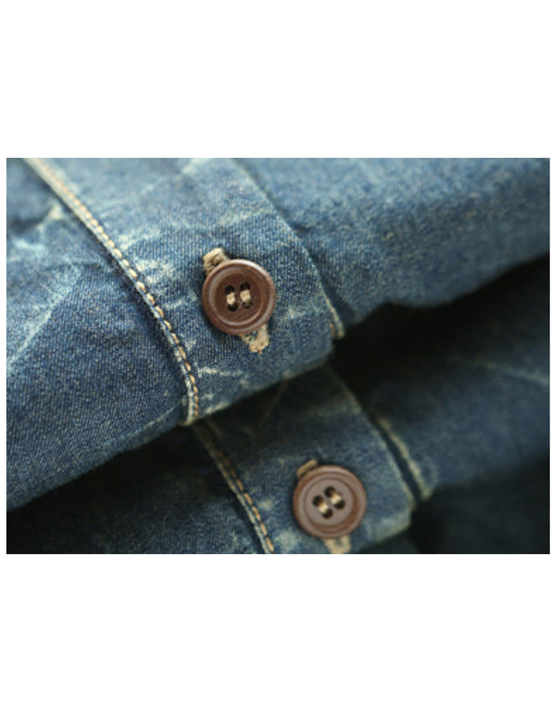 Sleeveless tailored long denim dress