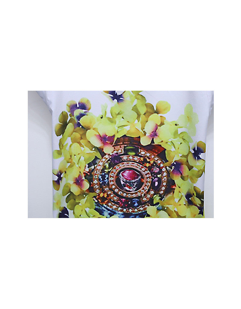 Sleeveless printed top with shorts