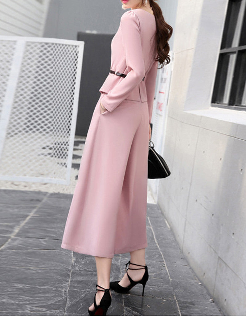 Long sleeve top with flared pants