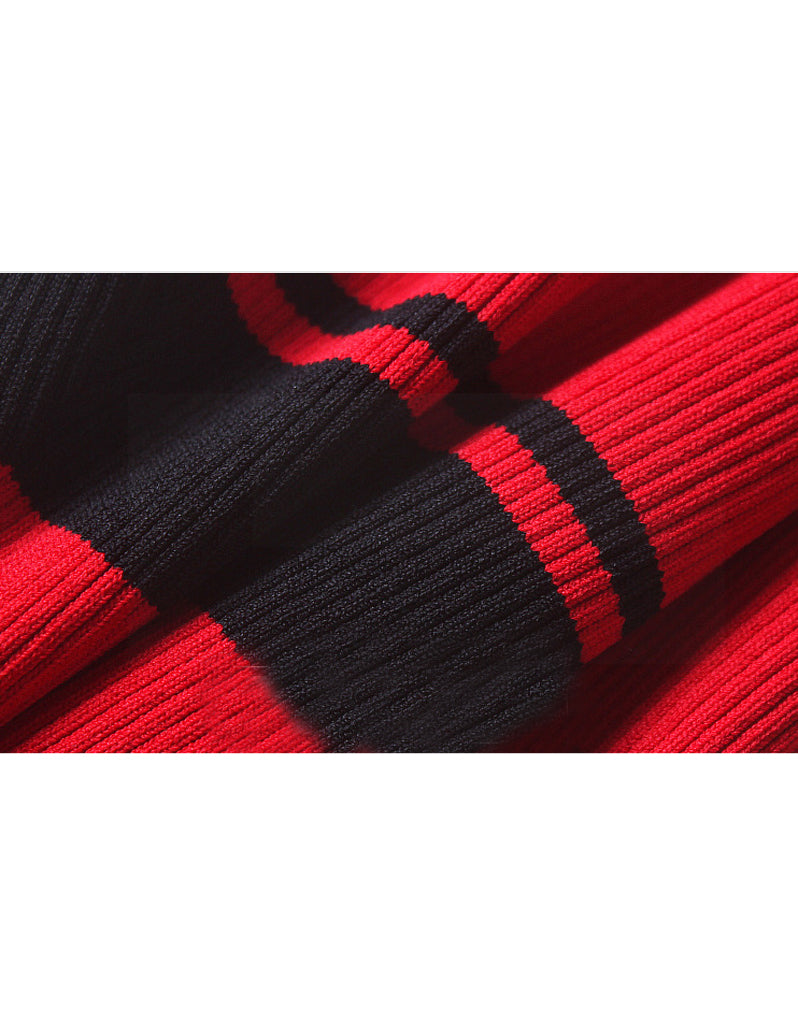 Knitted off shoulder striped dress (More colours)