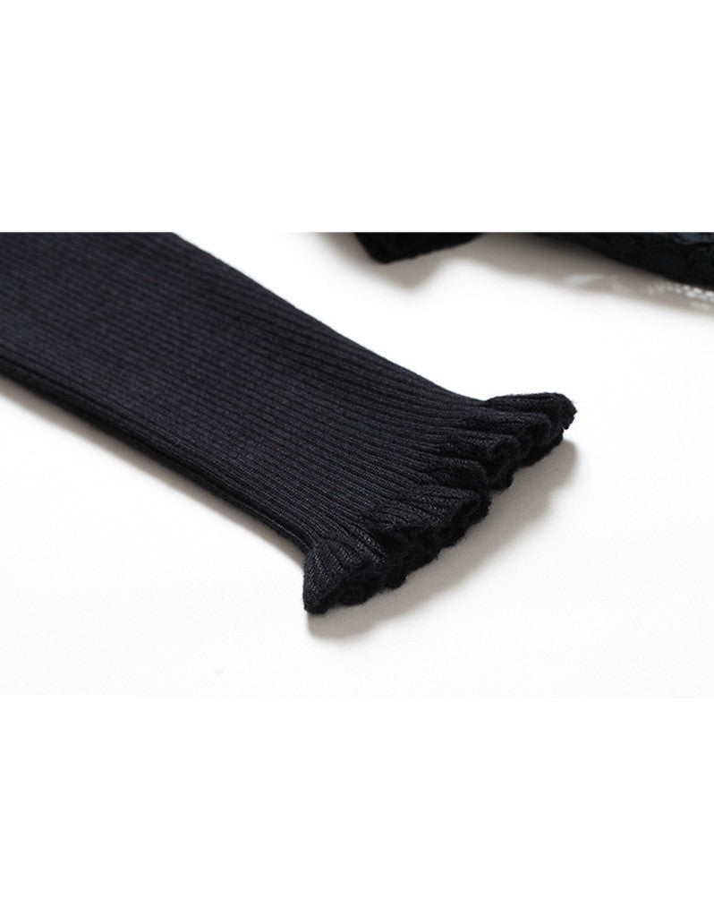 Knitted top with lace skirt