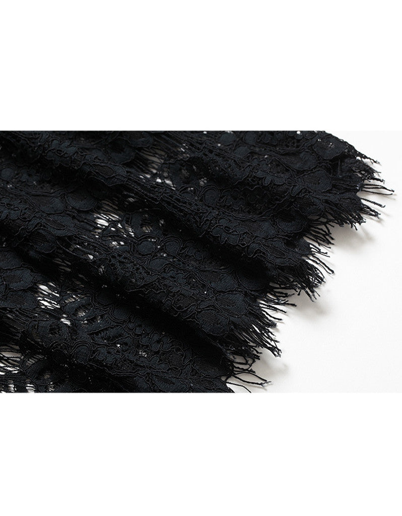 Knitted top with lace skirt