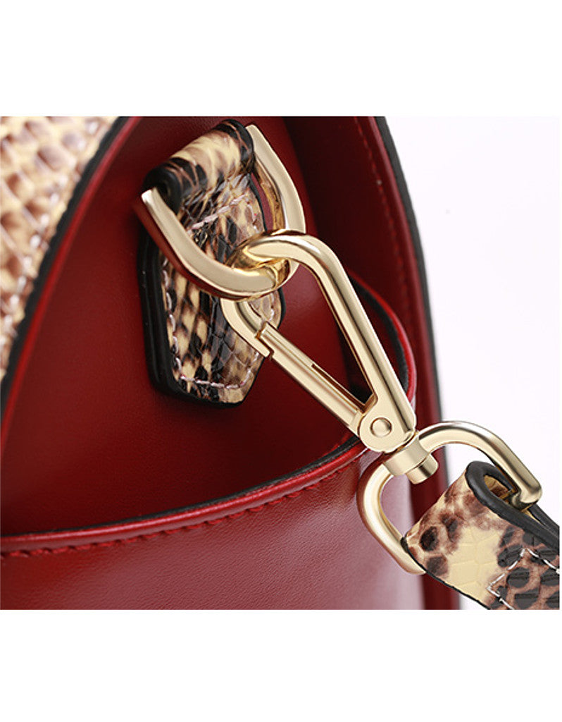 Genuine leather snakeskin print Boston bag (more colours)