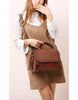 Genuine leather shoulder bag with front flap and tassle (more colours)