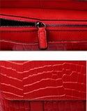Genuine leather shoulder bag with clamshell opening and crocodile prints (more colours)