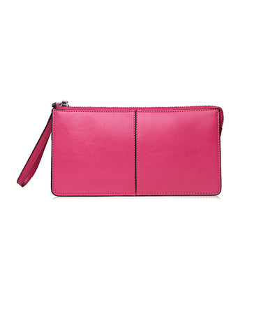 Genuine leather shoulder bag with front pull zip detail (more colours)