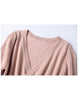 3/4 sleeve V-neck knitted pleated mid-length dress (More colours)