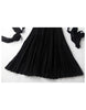 3/4 sleeve V-neck knitted pleated mid-length dress (More colours)