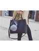 PU leather tote bag with pom pom, mini scarf and a detachable bag (more colours)