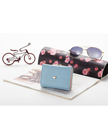 2-fold PU leather long wallet with laser-cut leaf design (more colours)