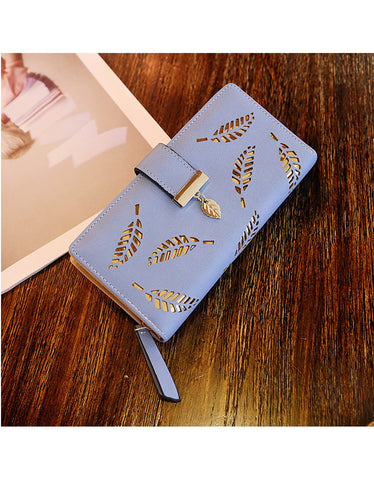 3-fold PU leather wallet with metal heart marquee (more colours)