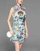 Sleeveless short tailored cheongsam with full front embroidery (more colours)