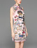 Sleeveless short tailored cheongsam with full front embroidery (more colours)