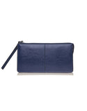 Genuine leather long wallet with wristlet strap (more colours)