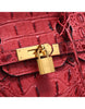 Genuine leather crocodile prints tote bag with lock and clochette - MEDIUM (more colours)