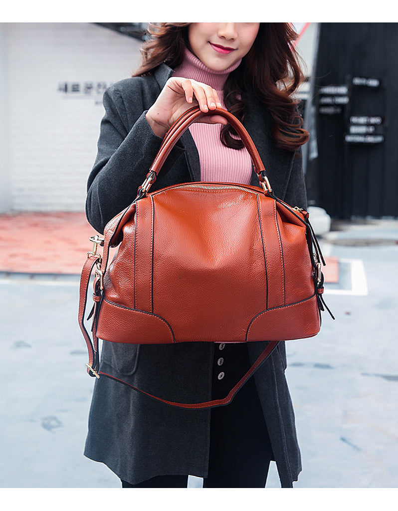 Genuine leather bowler bag (more colours)