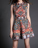 Sleeveless printed, beaded and embroidered short dress (More colours)