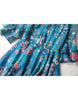 Mid-length flared sleeves short floral flared print dress