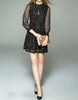 Long sleeve chiffon laced short dress (More colours)