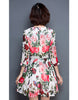 3/4 sleeve floral short dress