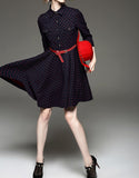 Mid-length sleeve patterned mid-length dress (More colours)