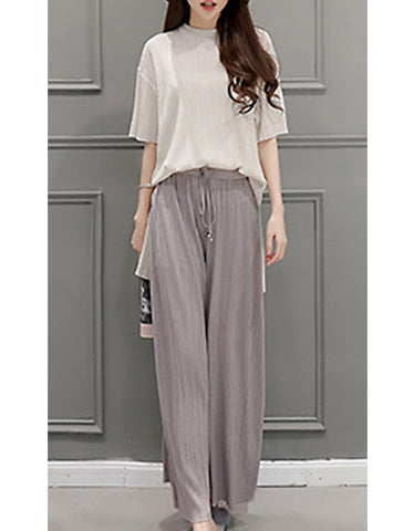 Long sleeve top with flared pants