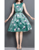 Sleeveless floral printed mid-length dress (More colours)