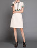 Short sleeve embroidered tailored mid-length dress (More colours)