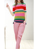 Multi-coloured short sleeve top with pants