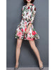 3/4 sleeve floral short dress