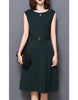 Sleeveless mid-length shift dress (More colours)