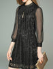 Long sleeve chiffon laced short dress (More colours)