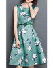 Sleeveless floral printed mid-length dress (More colours)