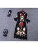 Mid-length sleeve embroidered long dress