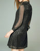 Long sleeve chiffon laced short dress (More colours)