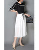 Monochrome mid-length sleeve top with pleated skirt