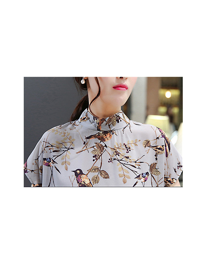 Short sleeve birdie printed top with pants